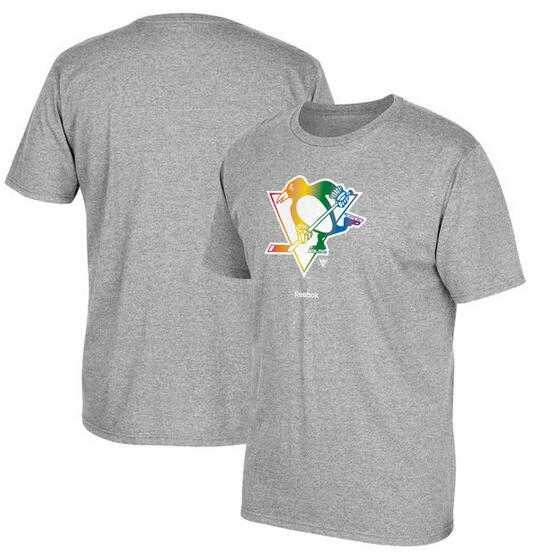 Men's Pittsburgh Penguins Gray Reebok Rainbow Pride Short Sleeve T-Shirt FengYun,We sell and wholesale Men's Pittsburgh Penguins Gray Reebok Rainbow Pride Short Sleeve T-Shirt FengYun on line form chian!